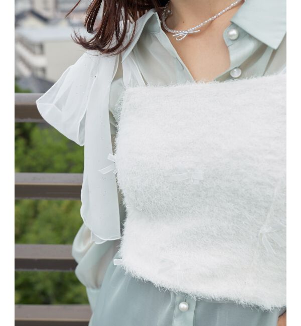 MAJESTICLEGON「ラメリボンプードルビスチェ」|キャミソール|