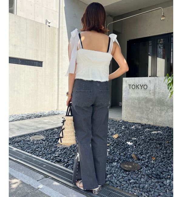 MAJESTICLEGON「ラメリボンプードルビスチェ」|キャミソール|