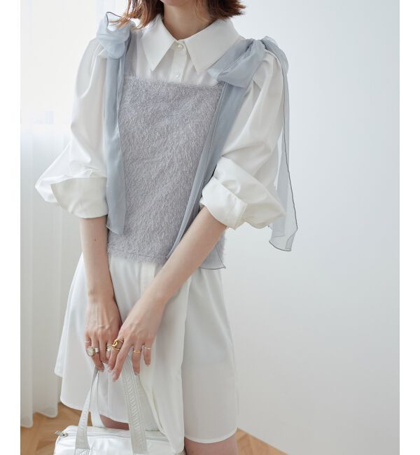 MAJESTICLEGON「ラメリボンプードルビスチェ」|キャミソール|