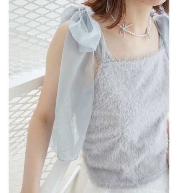 MAJESTICLEGON「ラメリボンプードルビスチェ」|キャミソール|