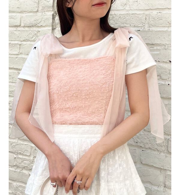 MAJESTICLEGON「ラメリボンプードルビスチェ」|キャミソール|