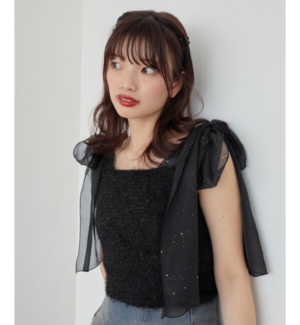 MAJESTICLEGON「ラメリボンプードルビスチェ」|キャミソール|