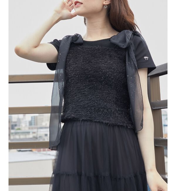 MAJESTICLEGON「ラメリボンプードルビスチェ」|キャミソール|