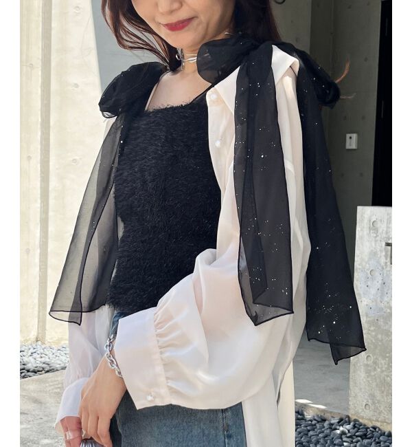 MAJESTICLEGON「ラメリボンプードルビスチェ」|キャミソール|