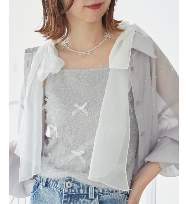 MAJESTICLEGON「ラメリボンプードルビスチェ」|キャミソール|