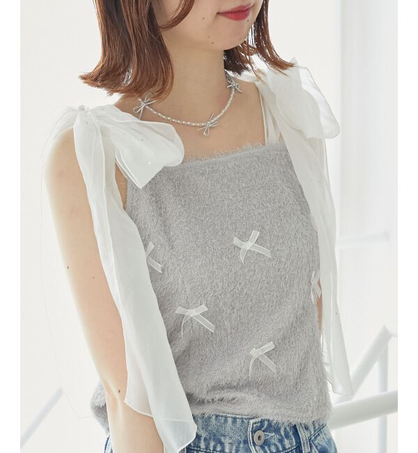 MAJESTICLEGON「ラメリボンプードルビスチェ」|キャミソール|