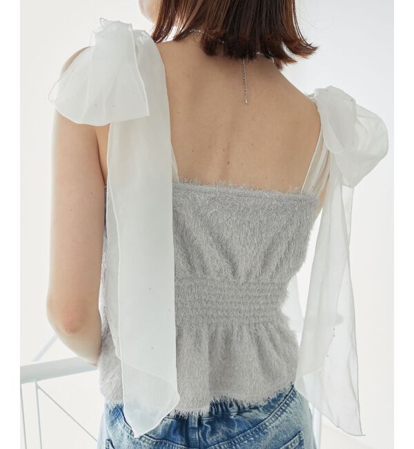 MAJESTICLEGON「ラメリボンプードルビスチェ」|キャミソール|