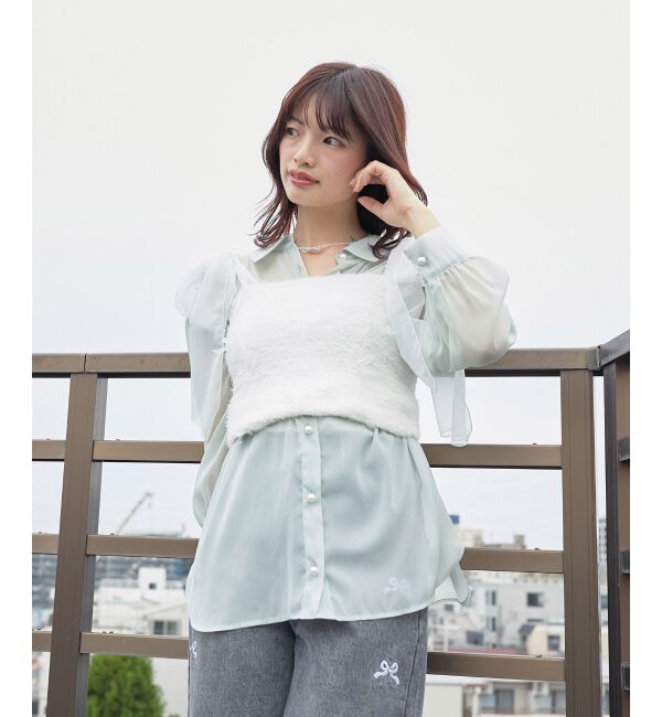 MAJESTICLEGON「ラメリボンプードルビスチェ」|キャミソール|