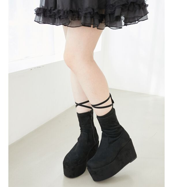 MAJESTICLEGON「厚底ストレッチショートブーツ」|ショートブーツ|