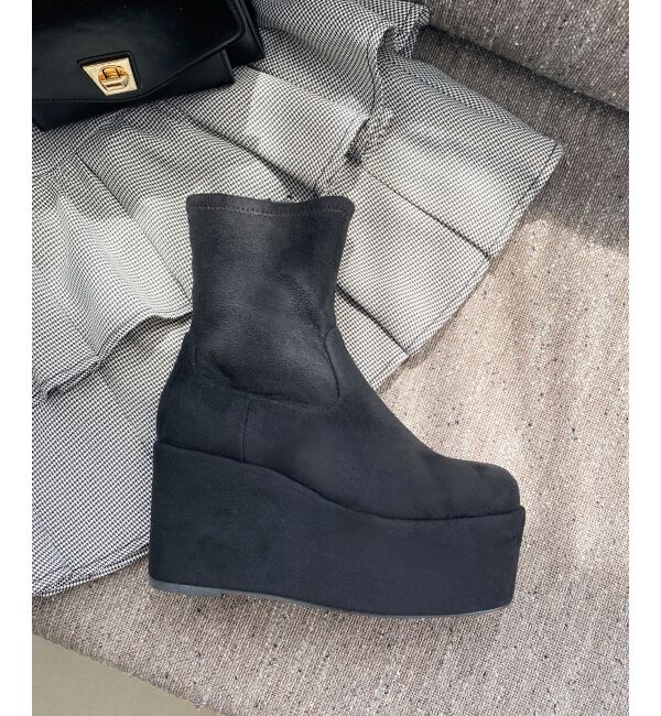 MAJESTICLEGON「厚底ストレッチショートブーツ」|ショートブーツ|
