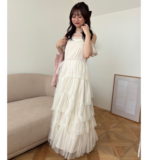  「スイートチュールティアードワンピース」|ワンピース|