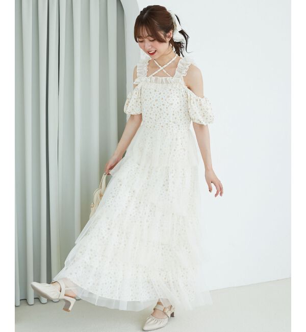  「スイートチュールティアードワンピース」|ワンピース|