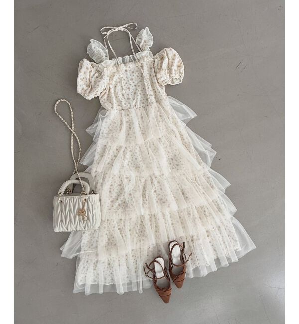  「スイートチュールティアードワンピース」|ワンピース|