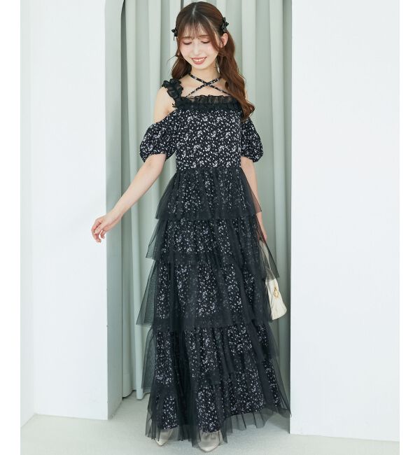  「スイートチュールティアードワンピース」|ワンピース|