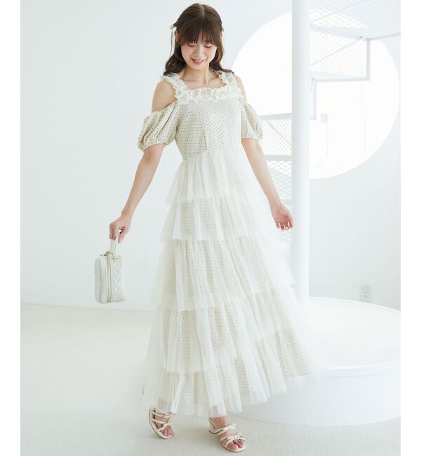  「スイートチュールティアードワンピース」|ワンピース|