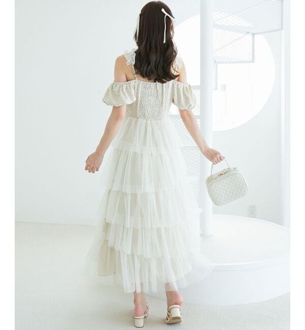  「スイートチュールティアードワンピース」|ワンピース|