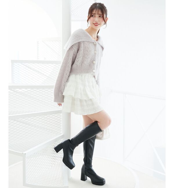  「キラフワビッグカラーハートカーデ」|カーディガン|