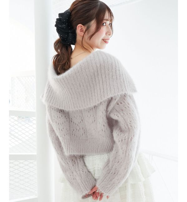  「キラフワビッグカラーハートカーデ」|カーディガン|