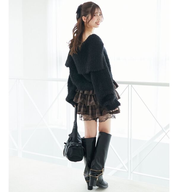  「キラフワビッグカラーハートカーデ」|カーディガン|