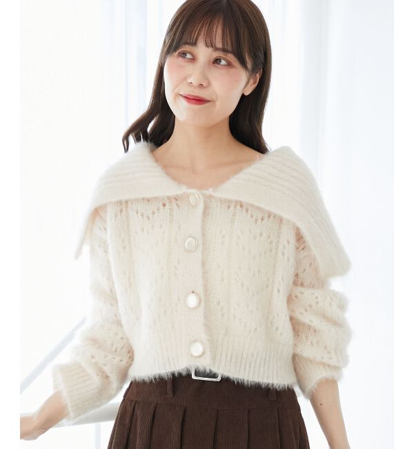  「キラフワビッグカラーハートカーデ」|カーディガン|