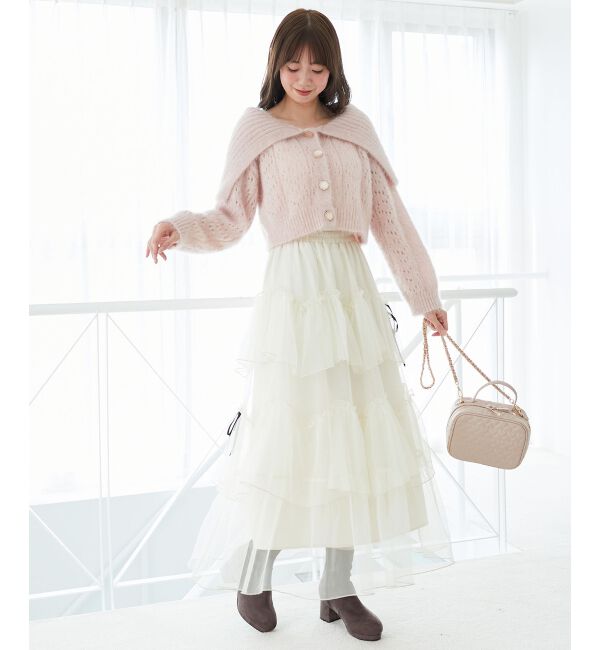  「キラフワビッグカラーハートカーデ」|カーディガン|