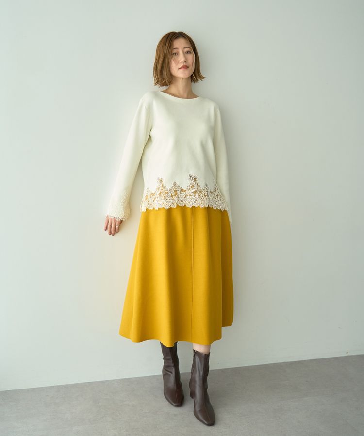 YECCA VECCA「レースヘムニット」|ニット・セーター|
