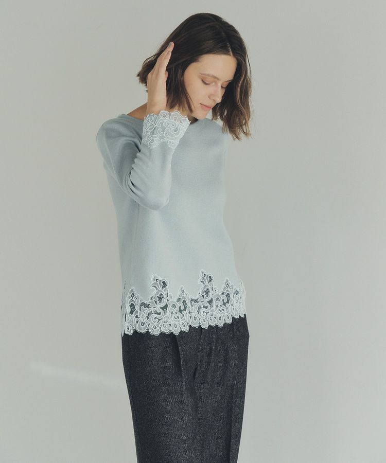 YECCA VECCA「レースヘムニット」|ニット・セーター|