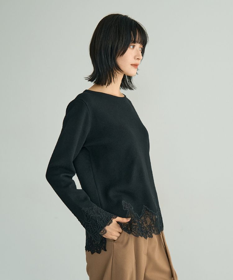 YECCA VECCA「レースヘムニット」|ニット・セーター|