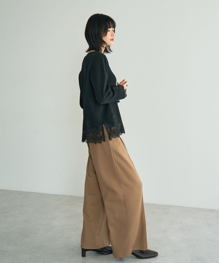 YECCA VECCA「レースヘムニット」|ニット・セーター|