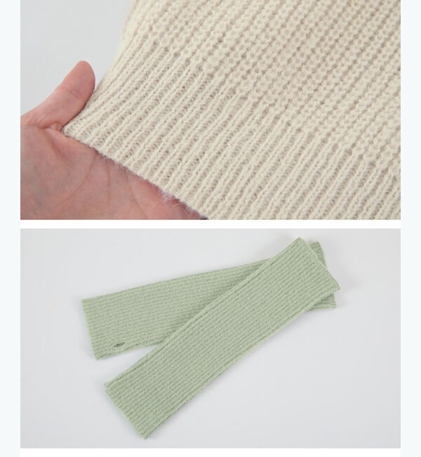 titivate「アームウォーマー付パフスリーブニット」|ニット・セーター|