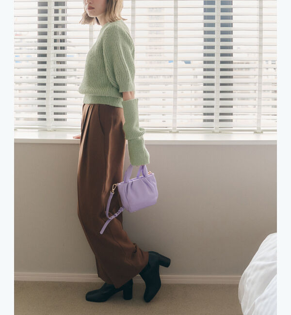 titivate「アームウォーマー付パフスリーブニット」|ニット・セーター|