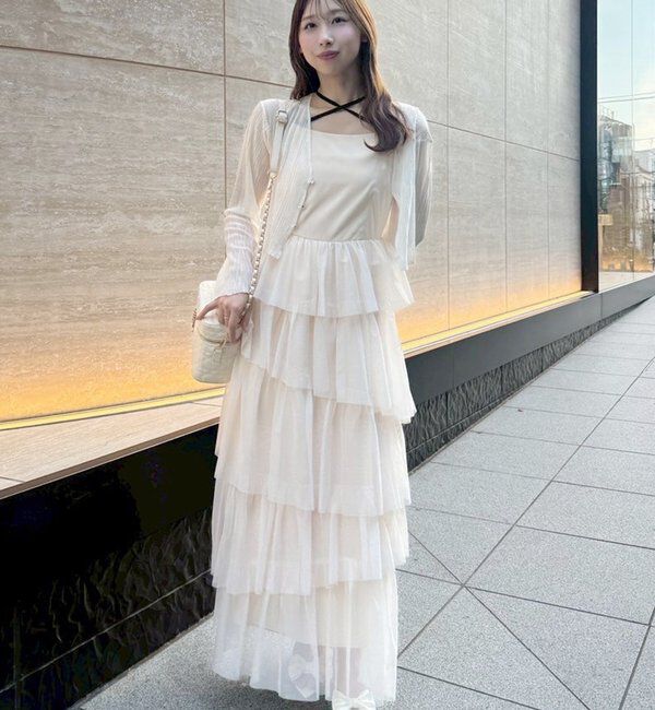  「【WEB限定リバイバル】ティアードチュールワンピース」|ワンピース|