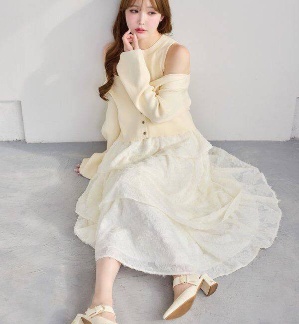  「カーデセットドッキングティアードワンピ」|ワンピース|