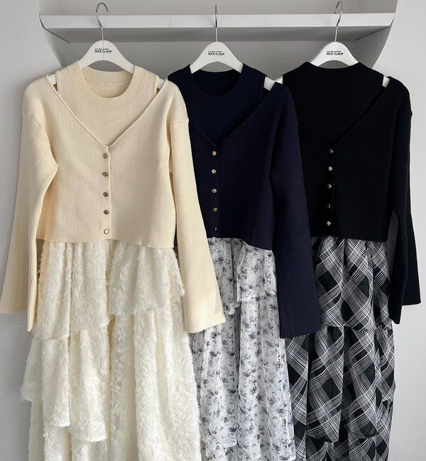  「カーデセットドッキングティアードワンピ」|ワンピース|