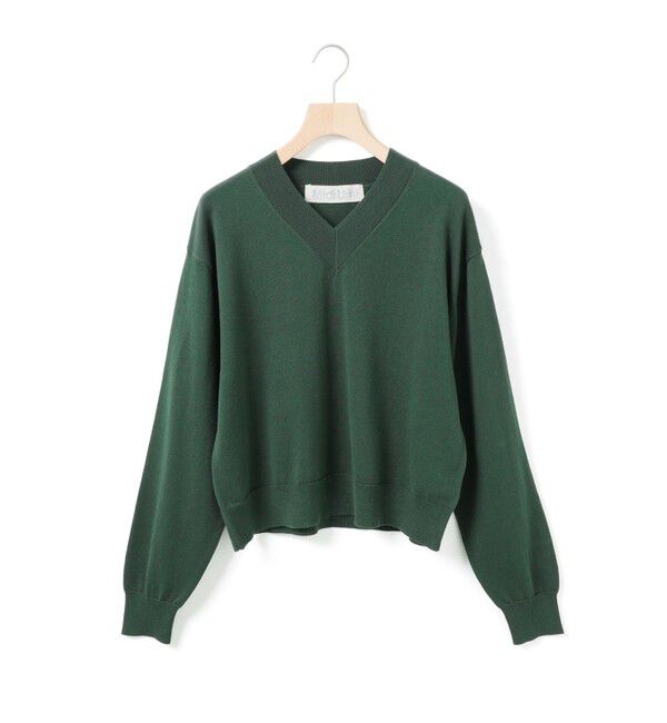 MidiUmi「MidiUmi Vネックニットプルオーバー」|ニット・セーター|グリーン