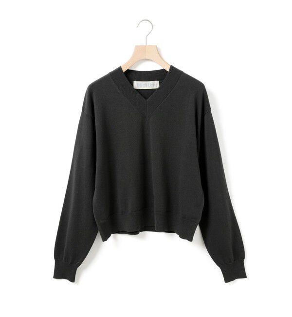 MidiUmi「MidiUmi Vネックニットプルオーバー」|ニット・セーター|ブラック