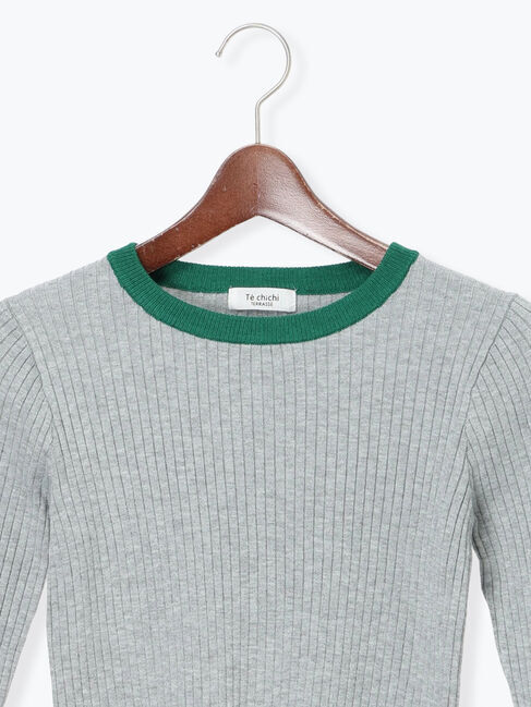 Te chichi TERRASSE「袖バイカラーリブニット」|ニット・セーター|