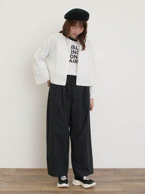 Samansa Mos2「【M/Lサイズ】ドット柄ストレートパンツ」|その他|