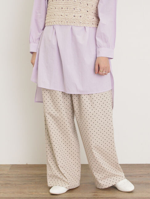 Samansa Mos2「【M/Lサイズ】ドット柄ストレートパンツ」|その他|