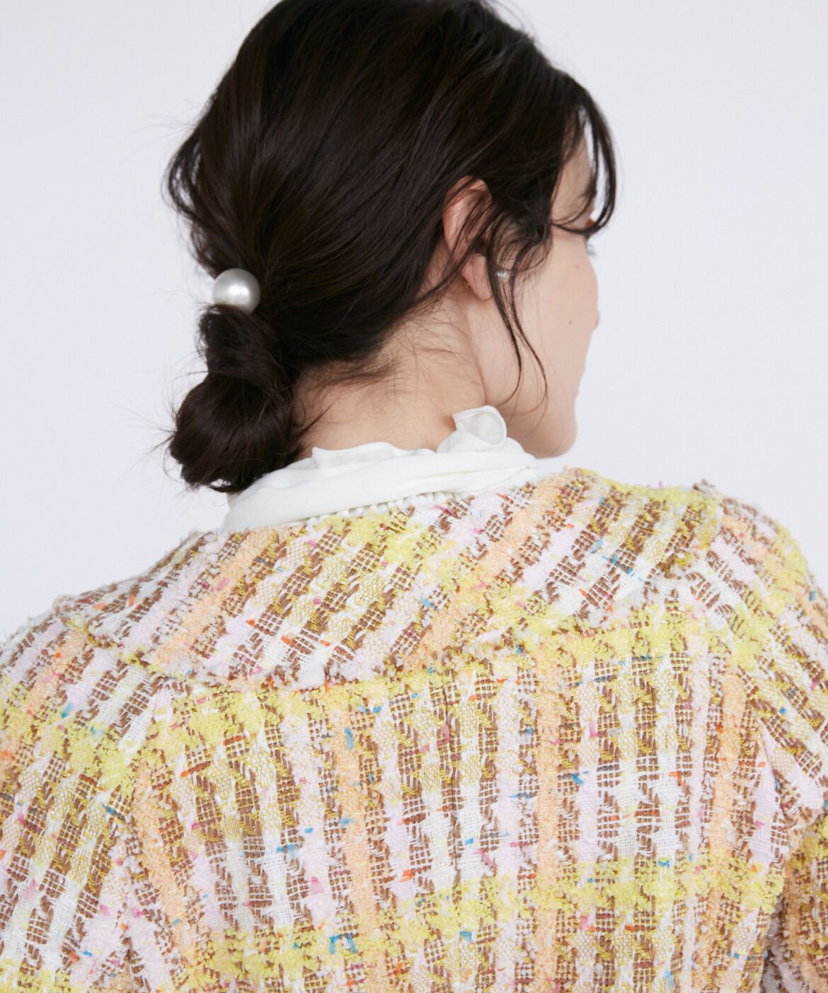 Maglie le cassetto「《M Maglie le cassetto》コットンキャンディーツイードジャケット」|ノーカラージャケット|