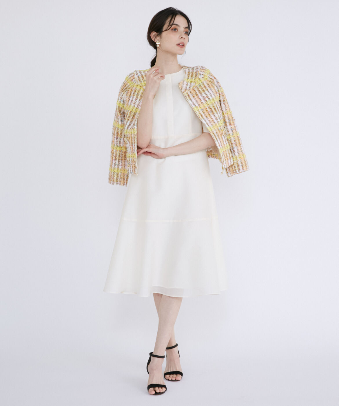 Maglie le cassetto「《M Maglie le cassetto》コットンキャンディーツイードジャケット」|ノーカラージャケット|