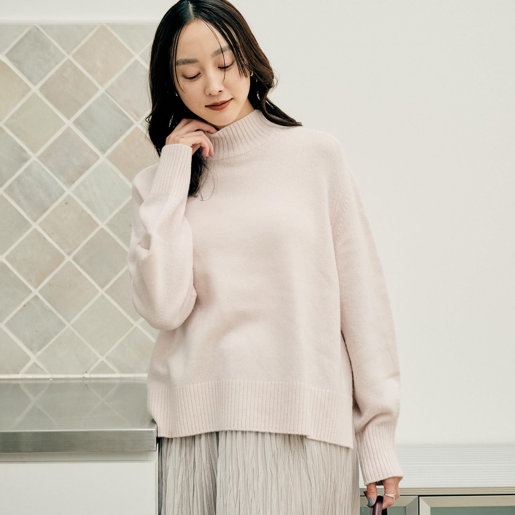 UNTITLED「【8色展開/洗える】ウールカシミヤ ハイネックニット」|ニット・セーター|