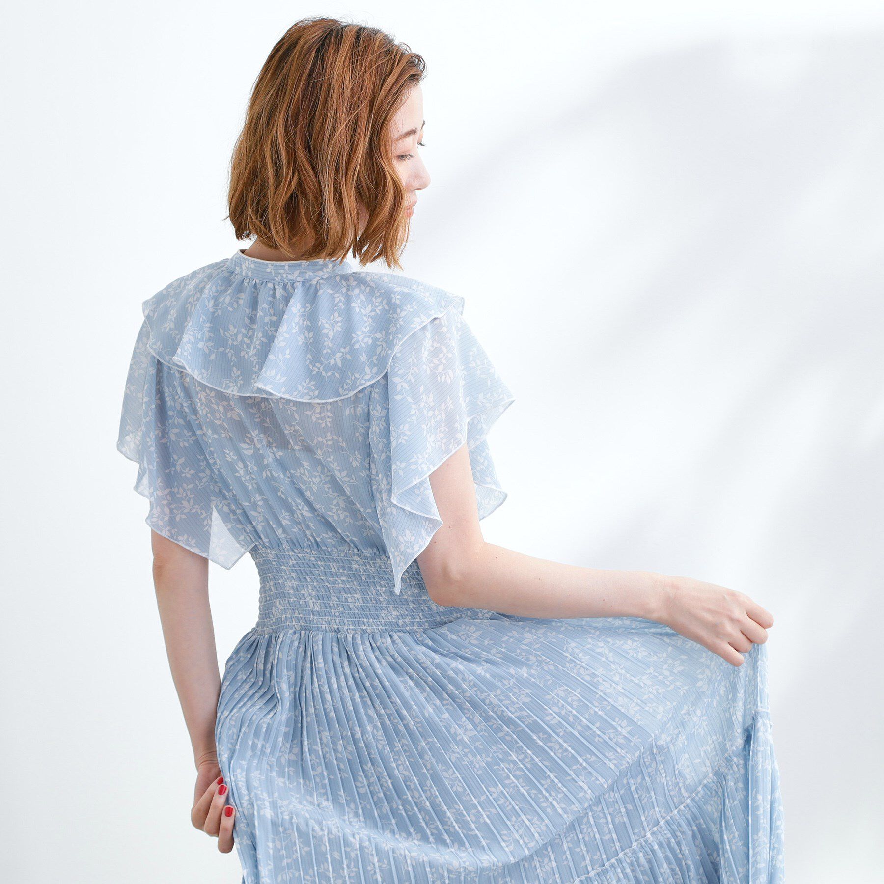 grove「夏の主役シフォンプリントプリーツワンピース」|ワンピース|