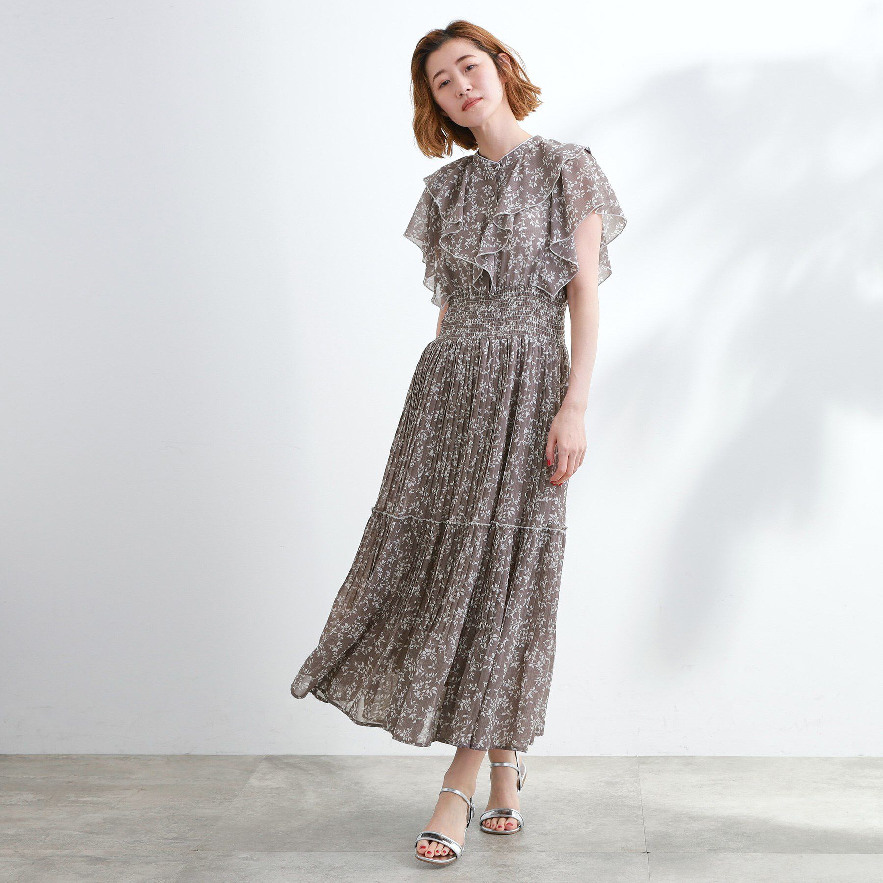 grove「夏の主役シフォンプリントプリーツワンピース」|ワンピース|トープ(154)