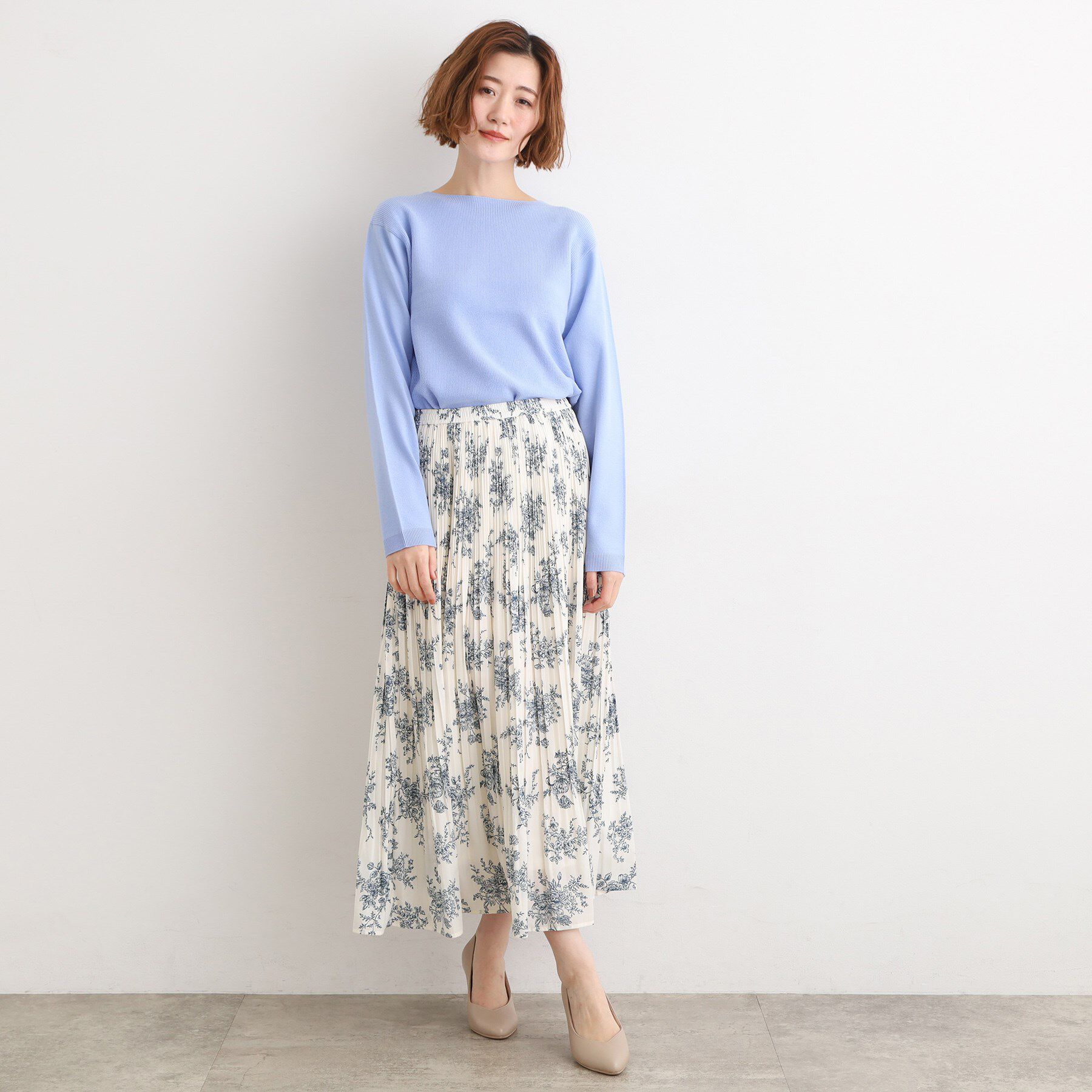 grove「【選べる着丈/ウエストゴム】ヴィンテージサテンプリーツスカート【手洗いOK】」|スカート|