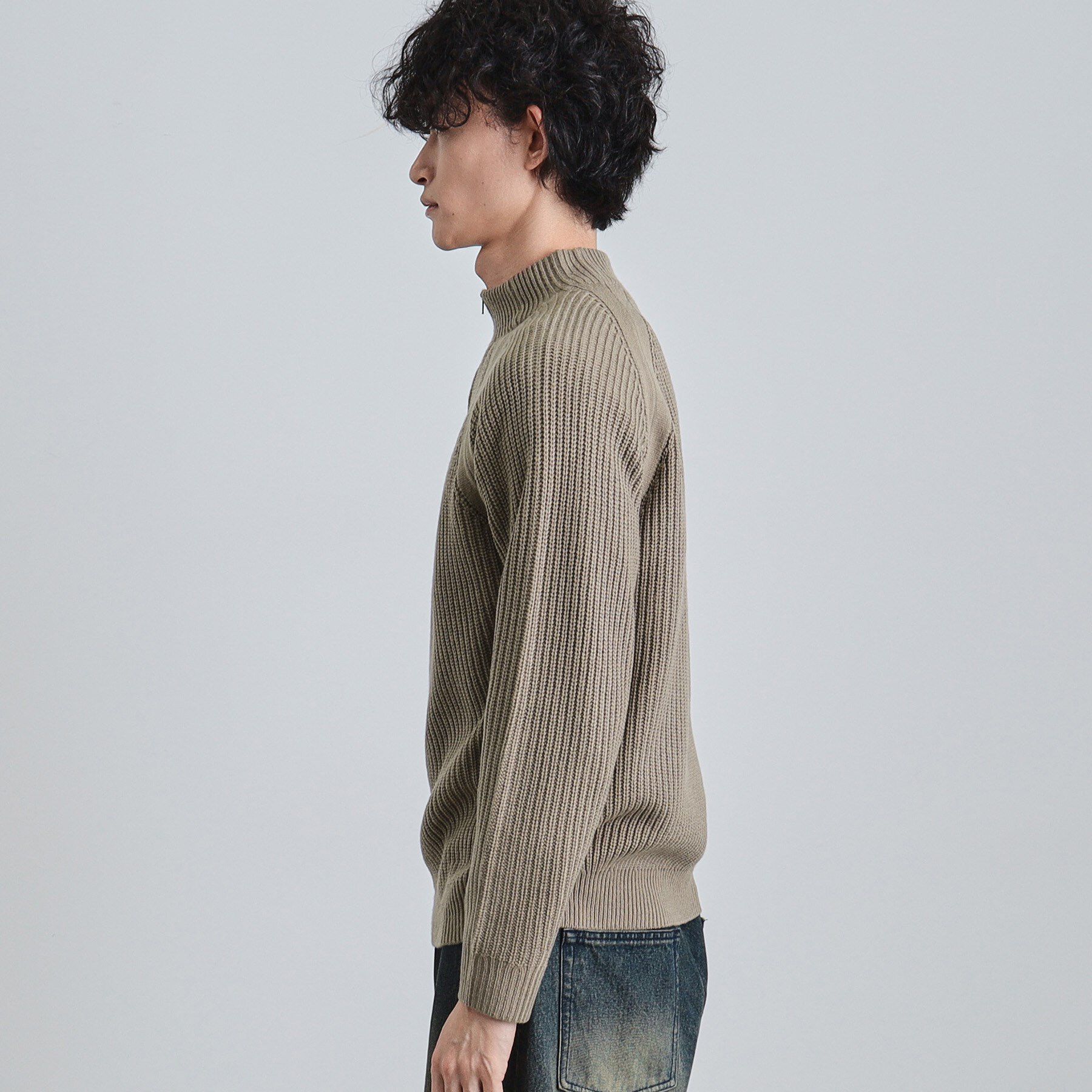 tk.TAKEO KIKUCHI「片畦ハーフジップニット」|ニット・セーター|