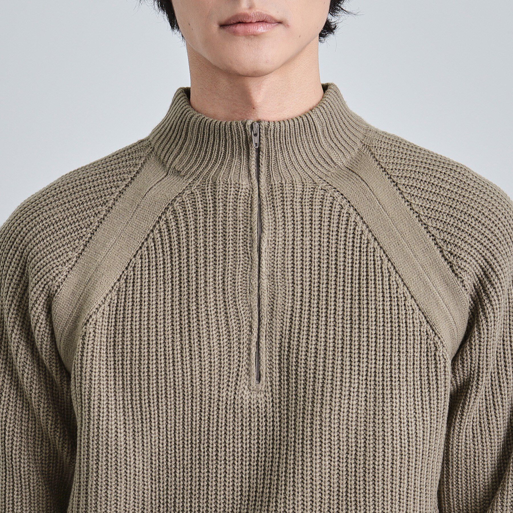 tk.TAKEO KIKUCHI「片畦ハーフジップニット」|ニット・セーター|