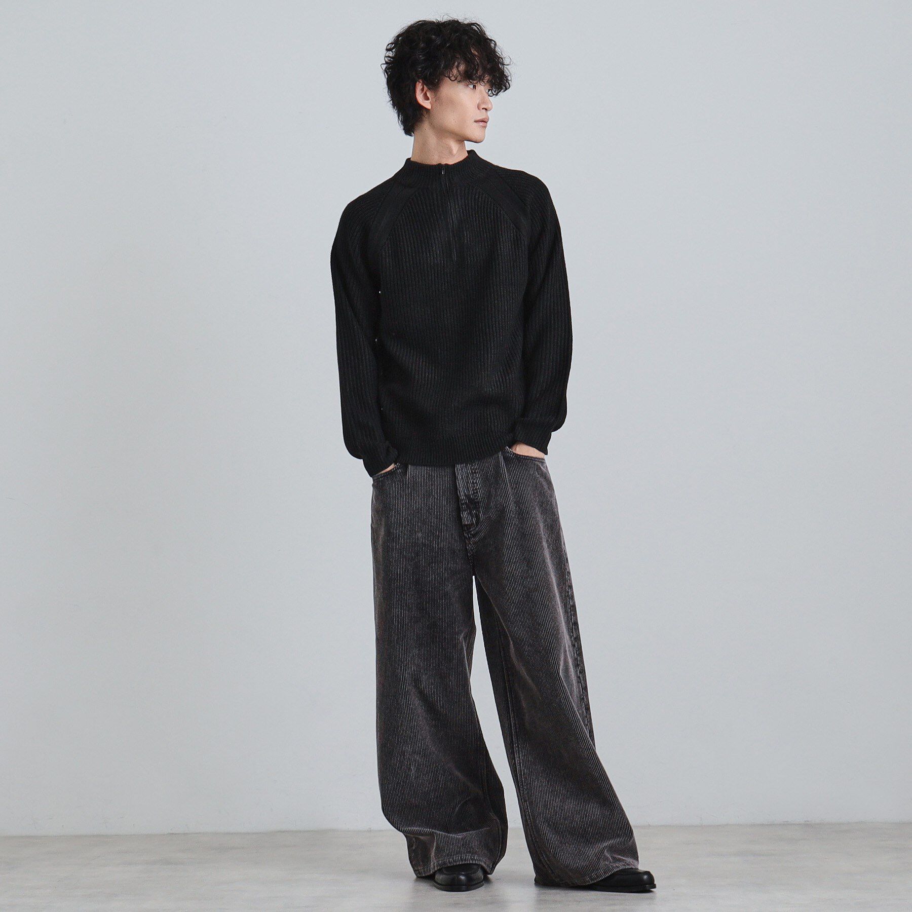 tk.TAKEO KIKUCHI「片畦ハーフジップニット」|ニット・セーター|