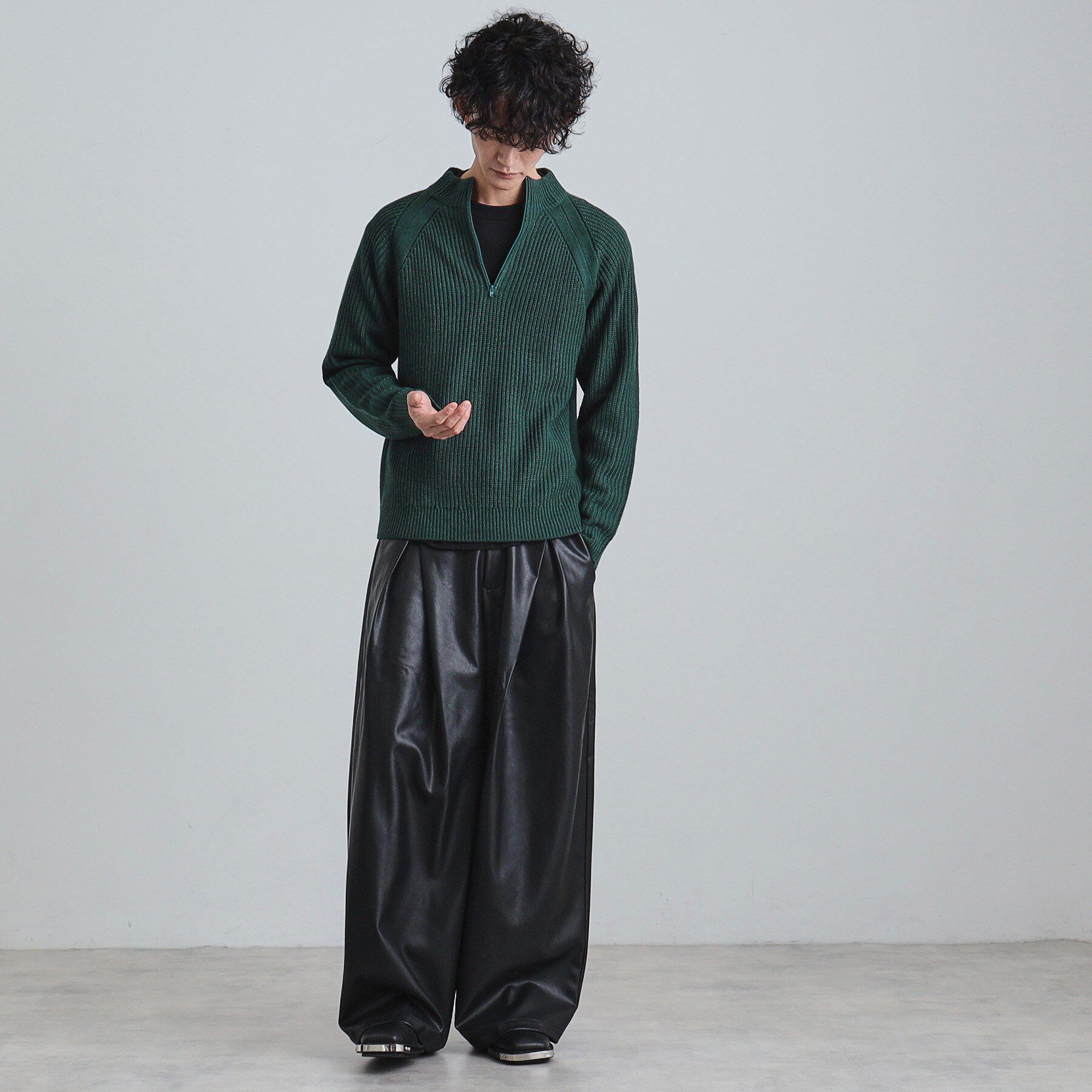 tk.TAKEO KIKUCHI「片畦ハーフジップニット」|ニット・セーター|