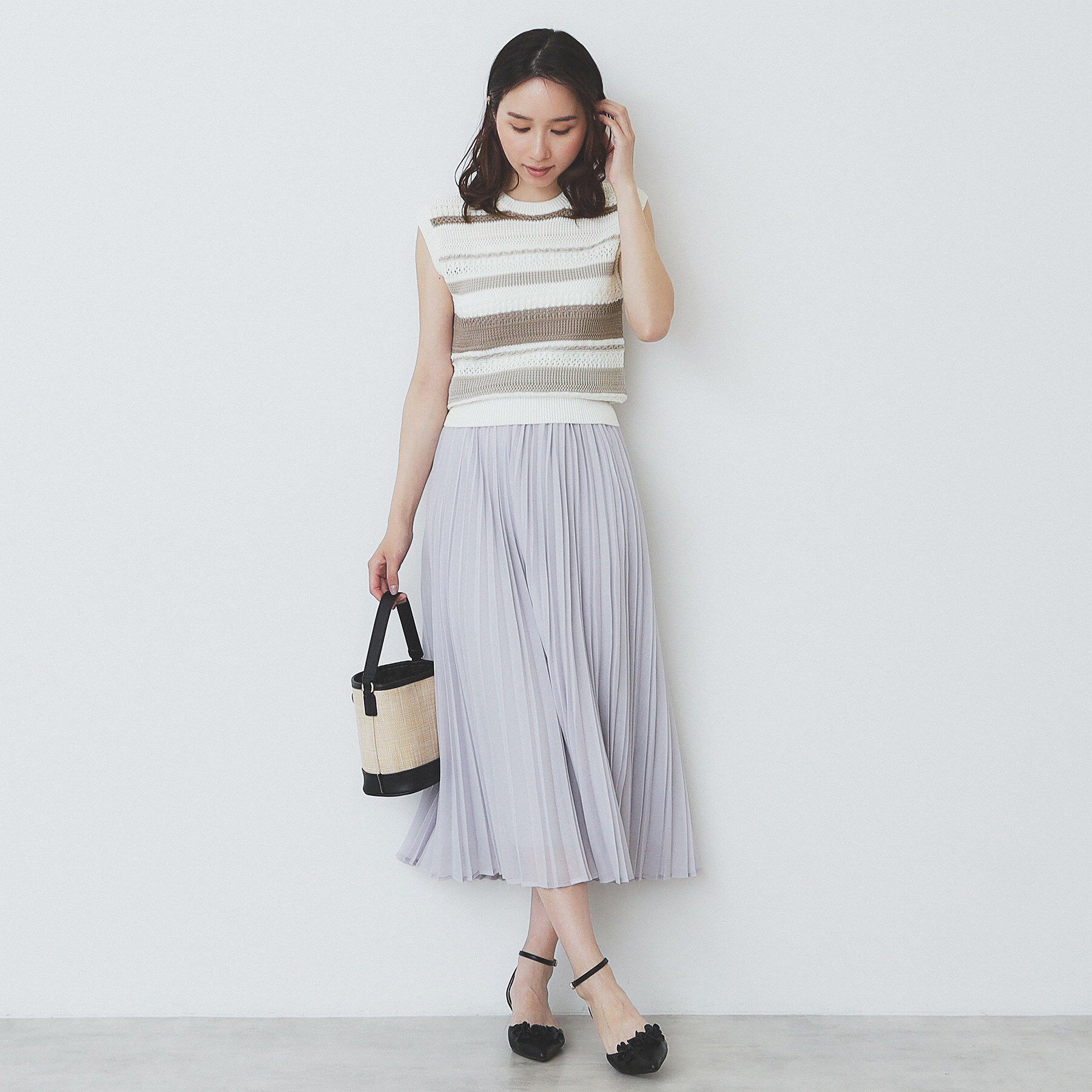 index「透かし編みノースリーブニット/セットアップ対応【洗濯機洗い可】」|ニット・セーター|